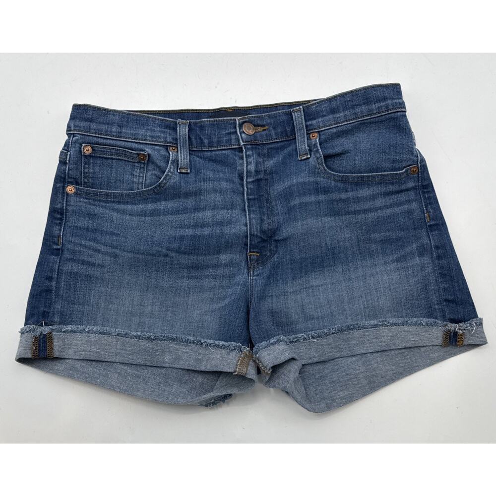 J Crew Jean Cut Off Shorts Women Size 29 Blue Denim Cuffed